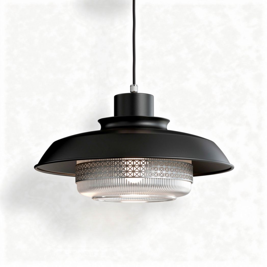 Hanglamp van metaal en glas met een afmeting van 25 x 25 x 20 cm
