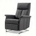 Relaxfauteuil met verstelbare rugleuning in antraciet stof 85 x 70 x 100cm