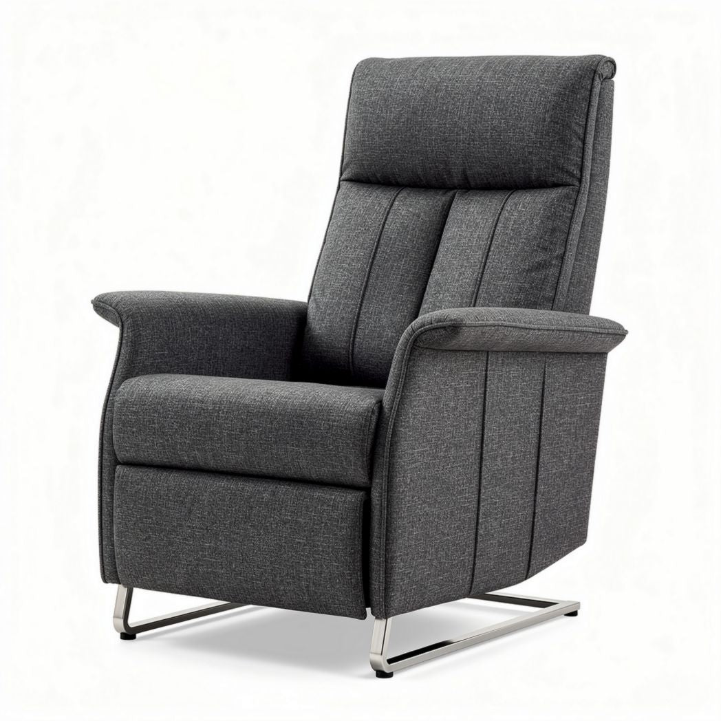 Relaxfauteuil met verstelbare rugleuning in antraciet stof 85 x 70 x 100cm