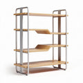 Houten boekenplank met metalen frame afmetingen 90 x 80 x 30cm