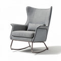 Schommelstoel van stof met kussens in grijs 80 x 75 x 100cm