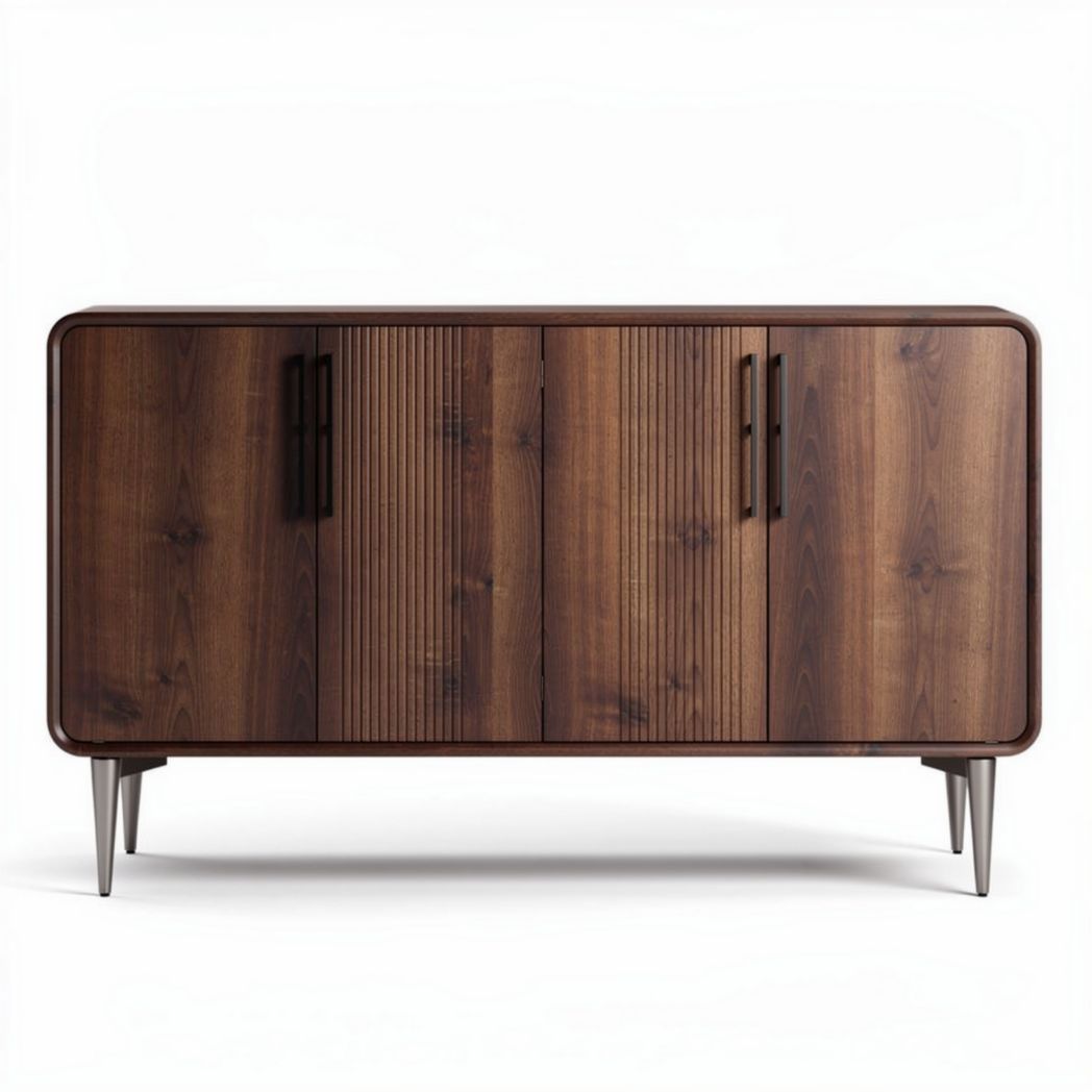 Houten dressoir met vier deuren afmetingen 120 x 40 x 75cm bruin
